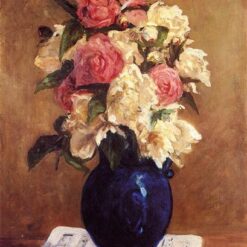 Paul Gauguin "Bouquet of Peonies on a Musical Score" c.1876 - Elegant Oil Painting Reproduction | Custom Canvas Artwork for Home Décor