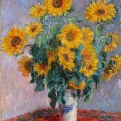 Impressionist Sunflower Bouquet by Claude Monet (1880) - Dafen Village Custom Oil Painting - Floral Artwork