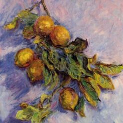 Hand-Painted Branch of Lemons by Claude Monet - Classic Impressionist Oil Painting for Home Decor - Dafen Village Studio