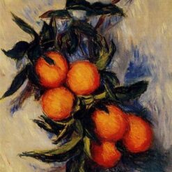 Hand-Painted Claude Monet Branch of Orange Bearing Fruit (1884) - Impressionist Artwork | Dafen Village Studio