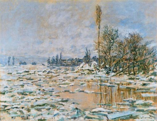 Dafen Village Artist’s Reproduction of Monet’s Breakup of Ice, Lavacourt, Grey Weather – Impressionist Oil Painting for Your Home