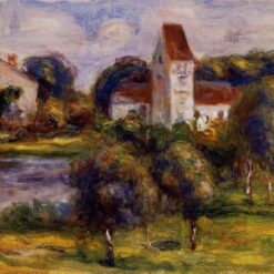 Custom Oil Painting Reproduction of Pierre-Auguste Renoir’s "Breton Landscape: Church and Orchard" – Tranquil French Landscape Art from Dafen Village