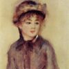 Hand-Painted Reproduction of Pierre-Auguste Renoir’s "Bust of a Woman Wearing a Hat" (1881) | Custom Oil Painting on Canvas from Dafen Village