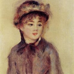Hand-Painted Reproduction of Pierre-Auguste Renoir’s "Bust of a Woman Wearing a Hat" (1881) | Custom Oil Painting on Canvas from Dafen Village