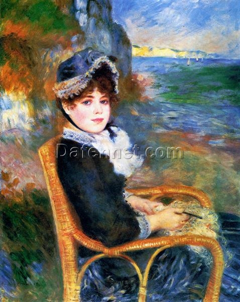 Hand-Painted Reproduction of Pierre-Auguste Renoir’s “By the Seashore” (1883) | Custom Oil Painting on Canvas from Dafen Village