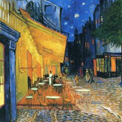 High-Quality Reproduction of Van Gogh’s Café Terrace at Night – Stunning 1888 Oil Painting from Dafen Village Studio