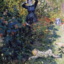 Camille and Jean Monet in the Garden at Argenteuil (1873) by Claude Monet - High-Quality Hand-Painted Oil Art for Classic Home Decoration