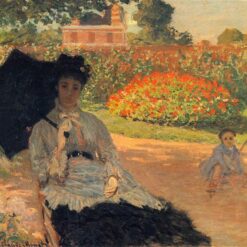 Elegant Camille Monet in the Garden Oil Painting by Claude Monet - 1873 Landscape Art, Crafted by Skilled Dafen Village Artists