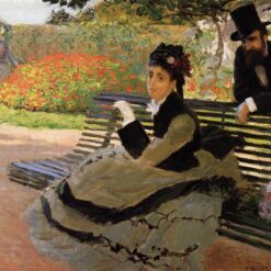 Impressionist-Style Oil Painting of Camille Monet on a Garden Bench (1873) by Claude Monet - Crafted by Dafen Village Master Painters