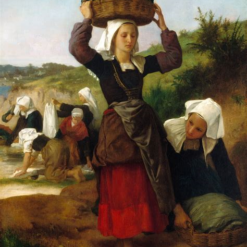 Hand-painted Oil Reproduction of Bouguereau's "Washerwomen of Fouesnant" | Fine Art for Home Décor