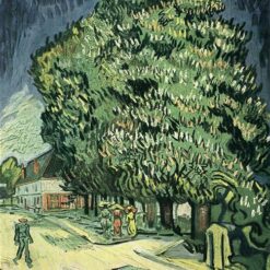 High-Quality Reproduction of Van Gogh’s Chestnut Trees in Blossom – Beautiful 1890 Oil Painting from Dafen Village Studio
