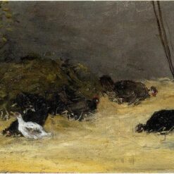 Paul Gauguin "Chicken Coop" c.1875 - Beautiful Oil Painting Reproduction | French Farmhouse Scene in Vibrant Colors