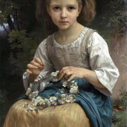 Reproduction of Bouguereau’s "Child Braiding A Crown" | High-Quality Hand-painted Oil Art for Sale