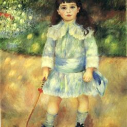 Reproduction of Pierre-Auguste Renoir’s "Child with a Whip" – Hand-Painted Portrait of a Young Girl with Whip on Canvas | Dafen Village