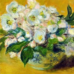 Claude Monet's Christmas Roses (1883) – Elegant Hand-painted Floral Oil Painting, Dafen Village Artist