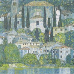 Gustav Klimt "Church in Cassone" (1913) – Hand-Painted Oil Painting Reproduction of Stunning Italian Landscape