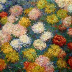 Chrysanthemums (1897) by Claude Monet - Custom Reproduction Floral Oil Painting | Dafen Village Artists