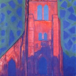 Church Tower at Domburg by Piet Mondrian – 1911 Dutch Landscape Oil Painting Reproduction