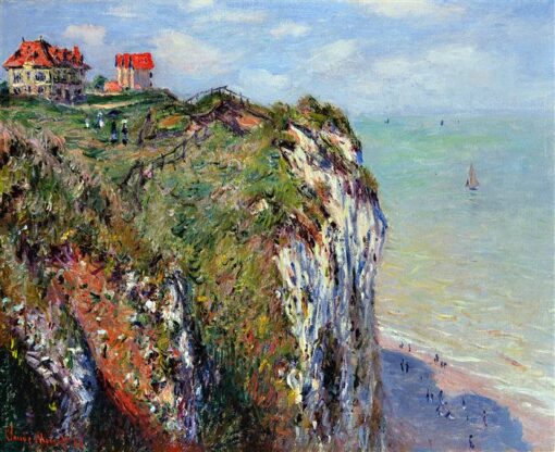 Premium Reproduction of Claude Monet’s Cliff at Dieppe (1882) – Impressionist Style Oil Painting