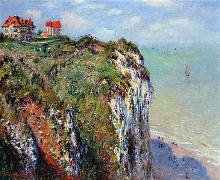 Premium Reproduction of Claude Monet’s Cliff at Dieppe (1882) – Impressionist Style Oil Painting