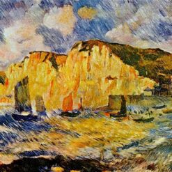 Buy Renoir’s "Cliffs" – Handcrafted Oil Painting Reproduction of Serene Seaside Landscape | Dafen Village