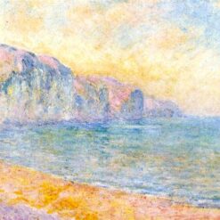 Beautiful Hand-Painted Landscape Oil Painting - "Cliffs at Pourville, Morning" (1897) by Claude Monet, Created in Dafen Village Studio