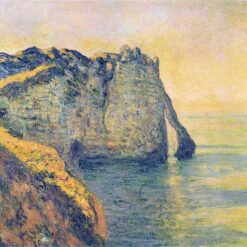 Dafen Village Impressionist Oil Painting | Cliffs of the Porte d'Aval (1885) by Claude Monet | Perfect for Ocean-Themed Decor