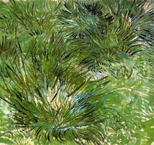 Hand-Painted Van Gogh Clumps of Grass 1889 – Unique Nature Study by Dafen Village Studio