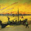 Authentic Van Gogh Coal Barges Replica – Classic 1888 Waterfront Artwork by Dafen Village Artists
