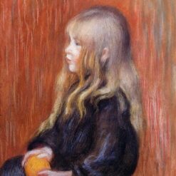 Premium Reproduction of Renoir’s "Coco Holding an Orange" – Classic Oil Portrait | Dafen Village