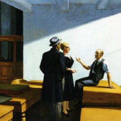 Conference at Night" by Edward Hopper - c.1949 Oil Painting Reproduction | Beautiful Hand-Painted Canvas Artwork for Art Collectors
