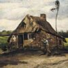 Create a Vintage Atmosphere with Cottage with Peasant Coming Home (1885) - Vincent van Gogh Inspired Oil Painting from Dafen Village