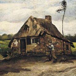 Create a Vintage Atmosphere with Cottage with Peasant Coming Home (1885) - Vincent van Gogh Inspired Oil Painting from Dafen Village