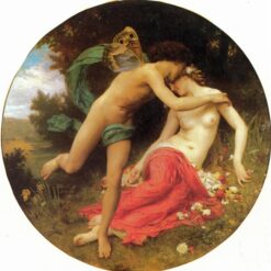 Custom Oil Painting of Bouguereau's "Cupid and Psyche" | Elegant 1875 Artwork from Dafen Village