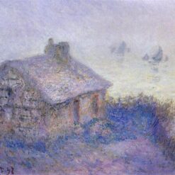 1897 Customs House at Varengeville in the Fog by Claude Monet - Oil Painting Reproduction with Expert Brushwork from Dafen Village