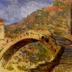 Custom Oil Painting of Dolceacqua, Bridge by Claude Monet (1884) – High-Quality Reproduction, Hand-Painted by Dafen Village Artists