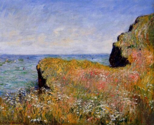 Bord de la falaise, Pourville par Claude Monet - Reproduction de haute qualité de la peinture de paysage de bord de mer de 1882