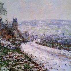 Original Claude Monet Reproduction - Entering the Village of Vetheuil in Winter (1879) Oil Painting for Your Home