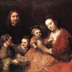 Hand-painted Rembrandt 'Family Group' (1666–1668) – A Warm and Elegant Family Portrait