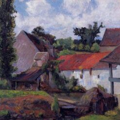 Farm in Osny" by Paul Gauguin (1883) - Handcrafted Oil Painting Reproduction | Classic Rural Landscape