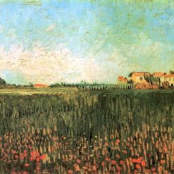 Stunning Reproduction of Farmhouses in a Wheat Field Near Arles (1888) by Vincent van Gogh - Handcrafted Oil Painting from Dafen Village