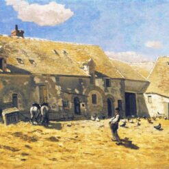 Farmyard at Chailly by Monet (1865) – Fine Art Oil Painting Reproduction from Dafen Village Studio