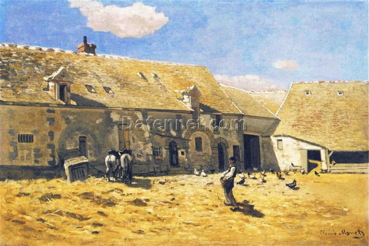 Farmyard at Chailly by Monet (1865) – Fine Art Oil Painting Reproduction from Dafen Village Studio