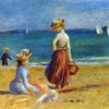 Pierre-Auguste Renoir "Figures on the Beach" (1890) – Handcrafted Oil Painting Reproduction for Coastal or Summer Decor