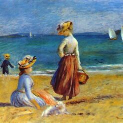 Pierre-Auguste Renoir "Figures on the Beach" (1890) – Handcrafted Oil Painting Reproduction for Coastal or Summer Decor
