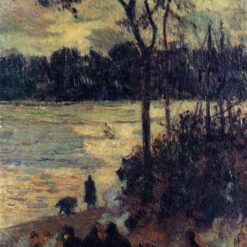 Fire by the Water" by Paul Gauguin 1886 - Oil Painting Reproduction | Powerful Landscape of Fire and Sea in Brittany