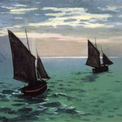 Authentic Reproduction of Claude Monet's Fishing Boats at Sea (1868) – Custom Oil Painting from Dafen Village Artists