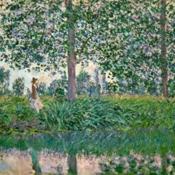 Impressionist Art Reproduction: Fishing on the River Epte by Claude Monet – Custom Oil Painting from Dafen Village Studio