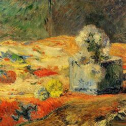 Flowers and Carpet" by Paul Gauguin 1881 - Classic Floral and Carpet Still Life | Oil Painting Reproduction