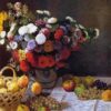 Authentic Flowers and Fruit (1869) by Claude Monet – High-Quality Reproduction Oil Painting by Dafen Village Artists